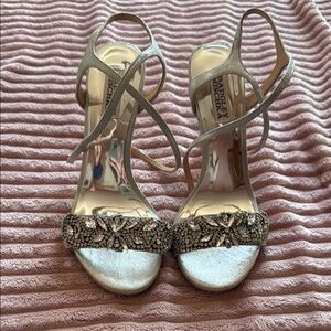 Badgley Mischka Women's Silver Strappy Heels